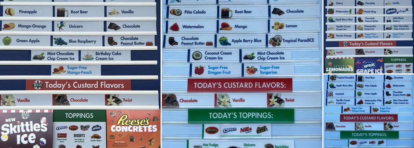 Rita's Italian Ice & Frozen Custard Menu