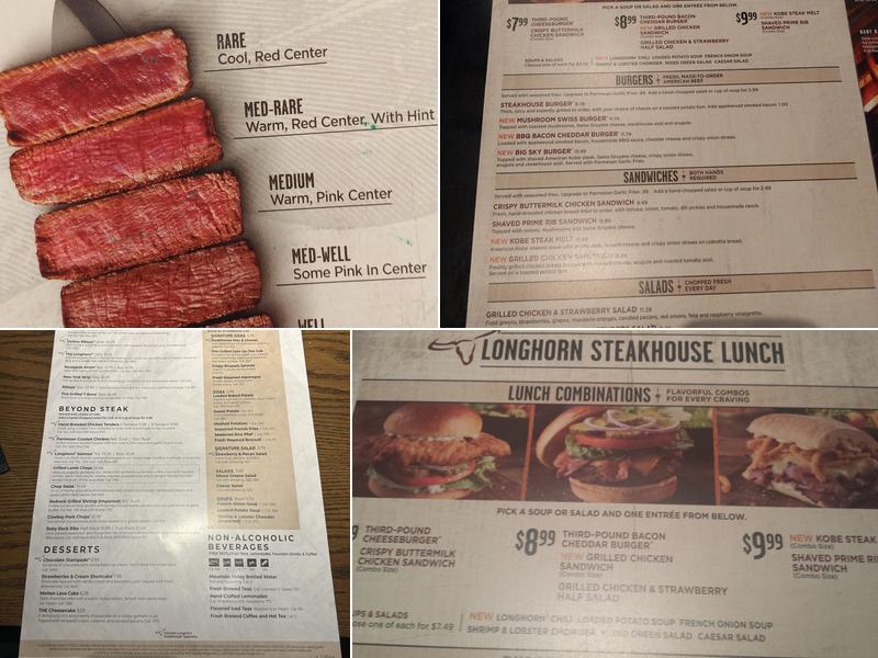 LongHorn Steakhouse Menu
