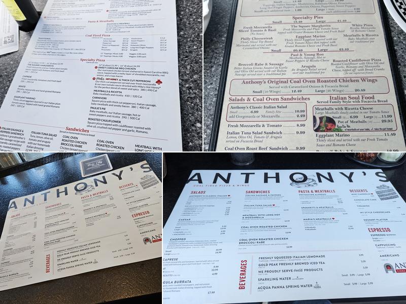 Anthony's Coal Fired Pizza & Wings Menu