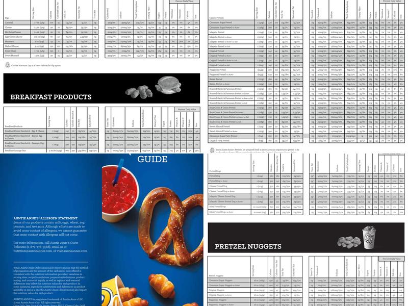 Auntie Anne's Menu