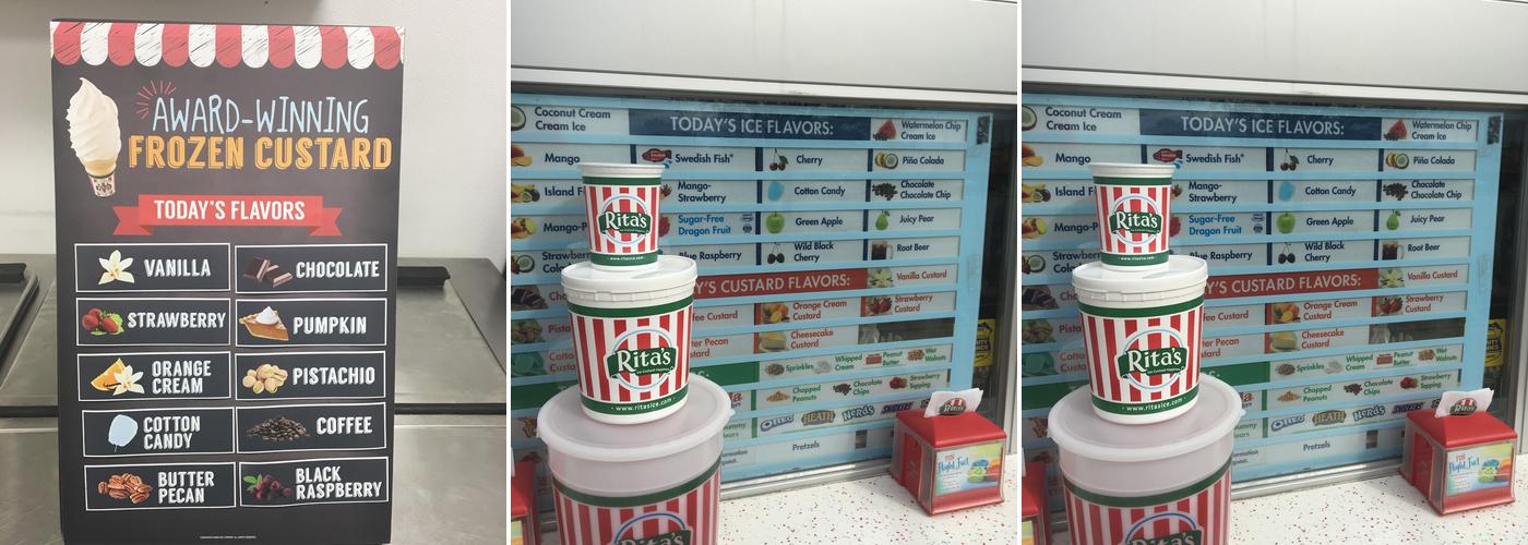 Rita's Italian Ice & Frozen Custard Menu