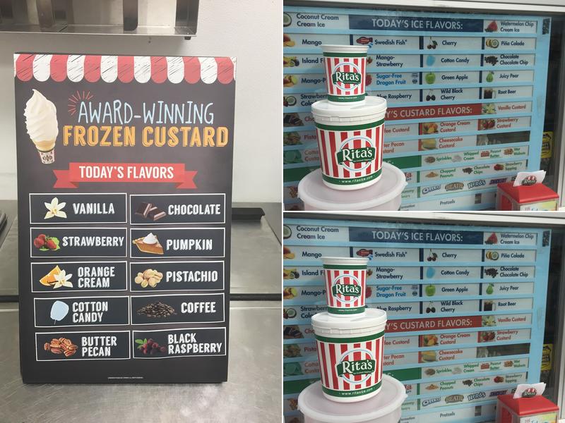 Rita's Italian Ice & Frozen Custard Menu