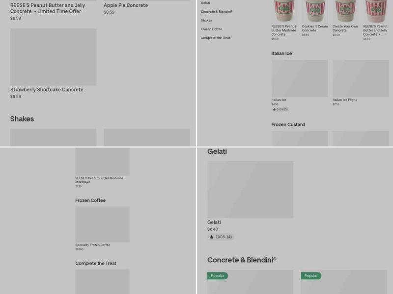 Rita's Italian Ice & Frozen Custard Menu