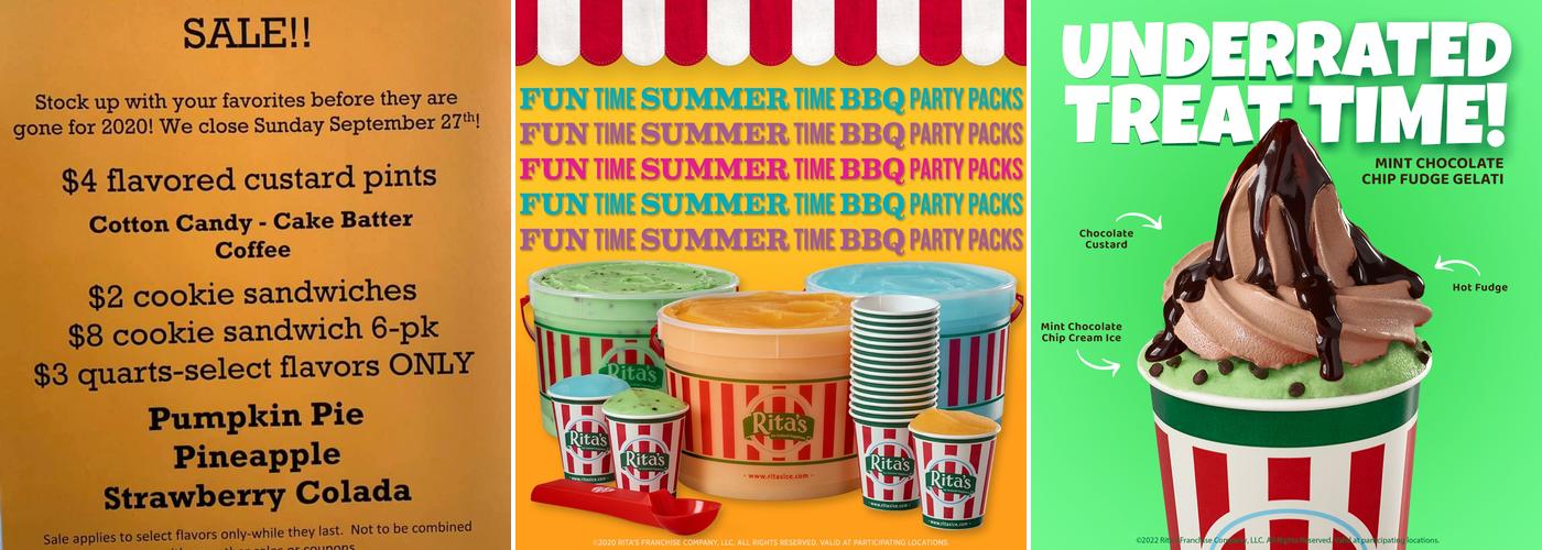Rita's Italian Ice & Frozen Custard Menu