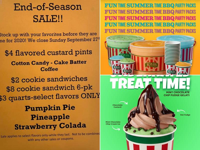 Rita's Italian Ice & Frozen Custard Menu