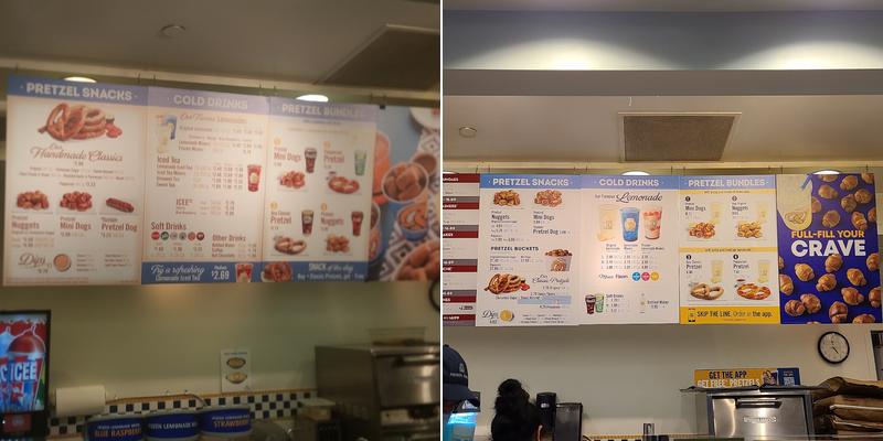 Auntie Anne's Menu