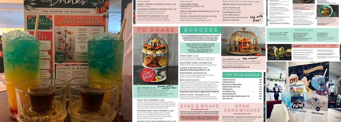 Slug & Lettuce - Derby Menu