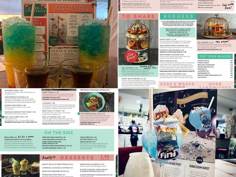 Slug & Lettuce - Derby Menu
