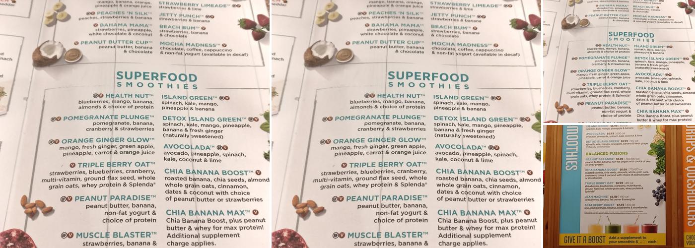 Tropical Smoothie Cafe Menu