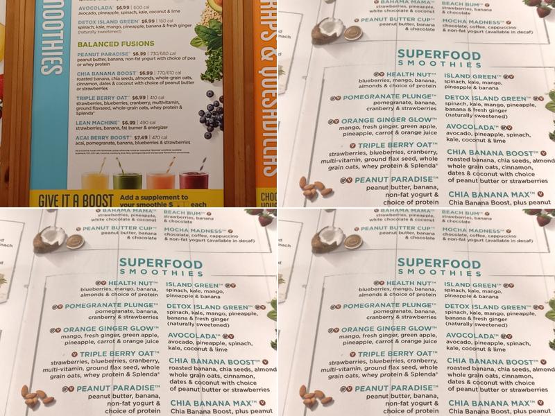 Tropical Smoothie Cafe Menu