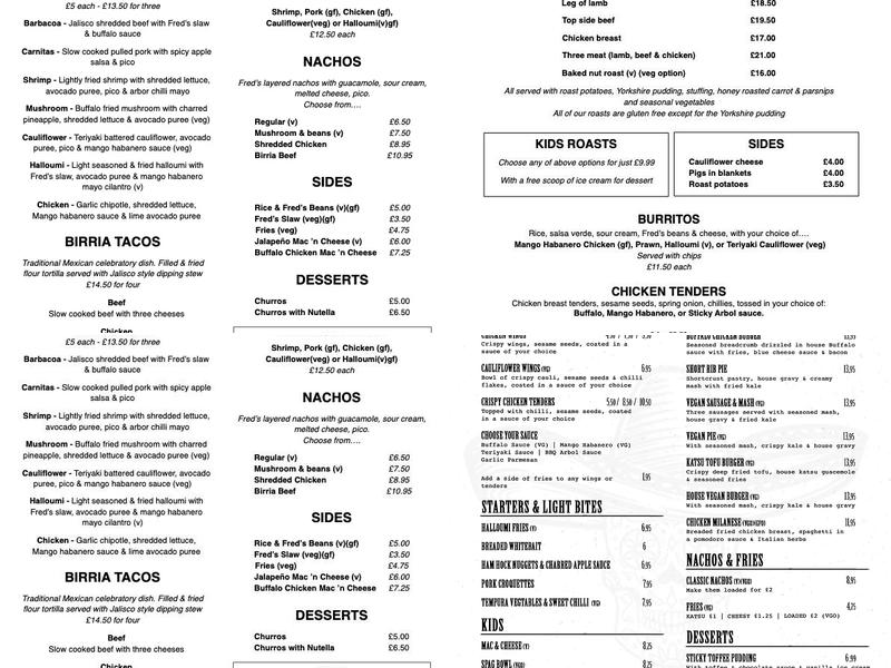 The Brunswick Menu