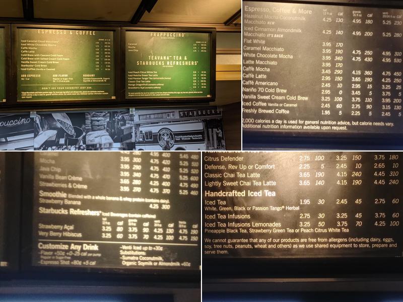 Starbucks Menu