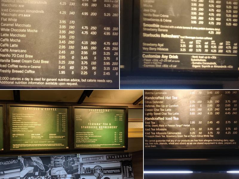 Starbucks Menu