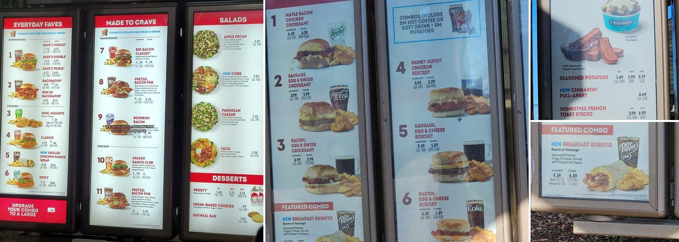 Wendy's Menu