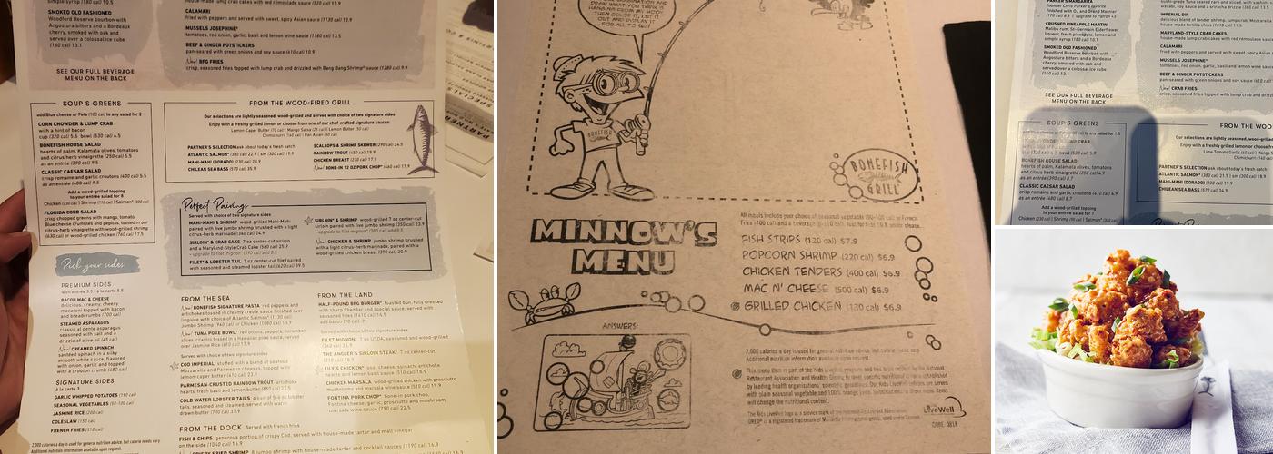 Bonefish Grill Menu