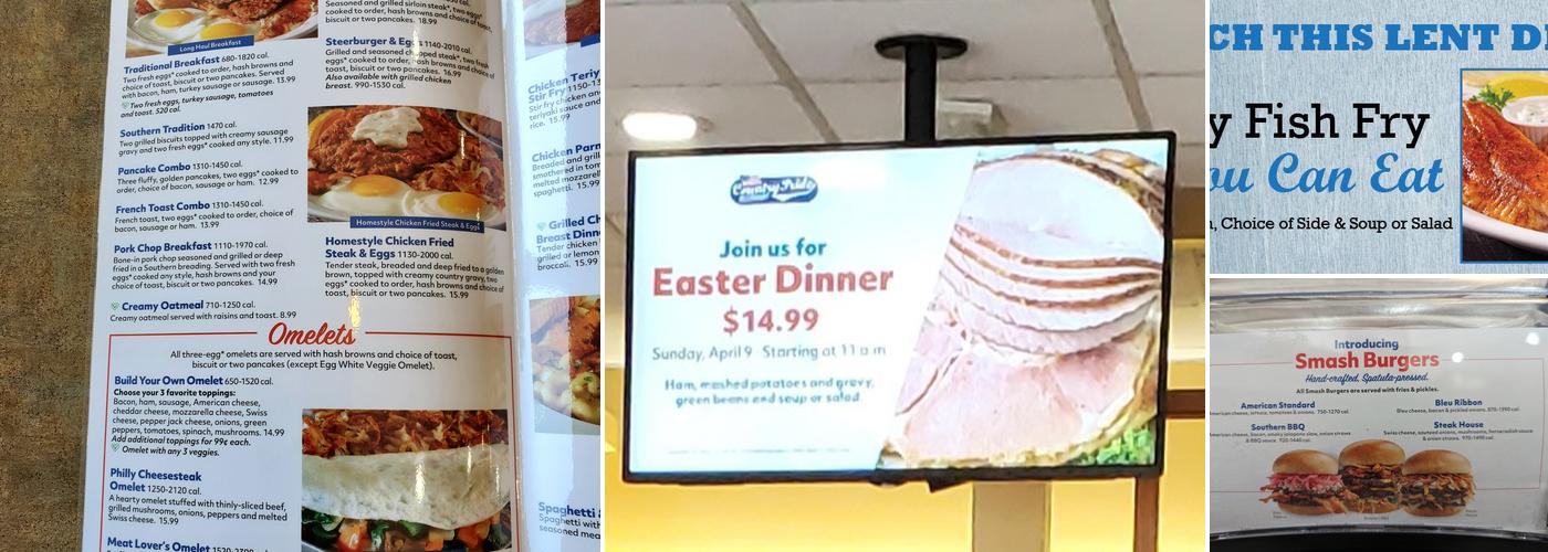 Country Pride Menu