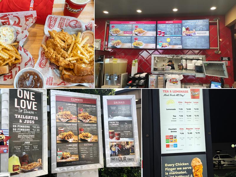Raising Cane's Chicken Fingers Menu