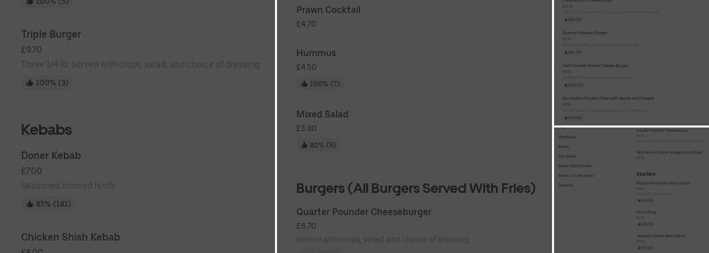 Scoffers Menu