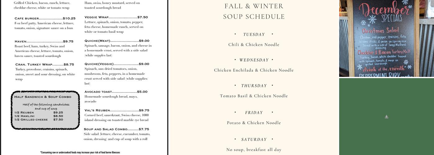North Main Café Menu