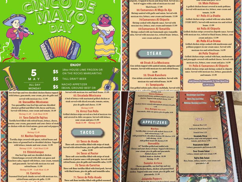 Fiesta Mexicana Menu