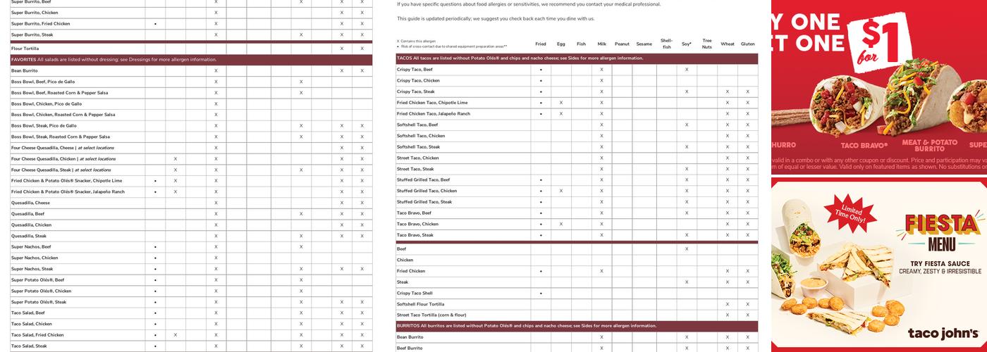 Taco John's Menu