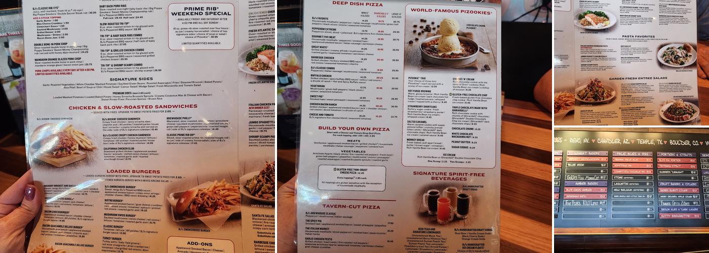 BJ's Restaurant & Brewhouse Menu
