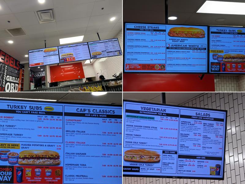 Capriotti's Sandwich Shop Menu