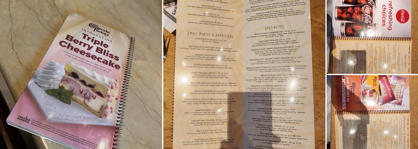 The Cheesecake Factory Menu
