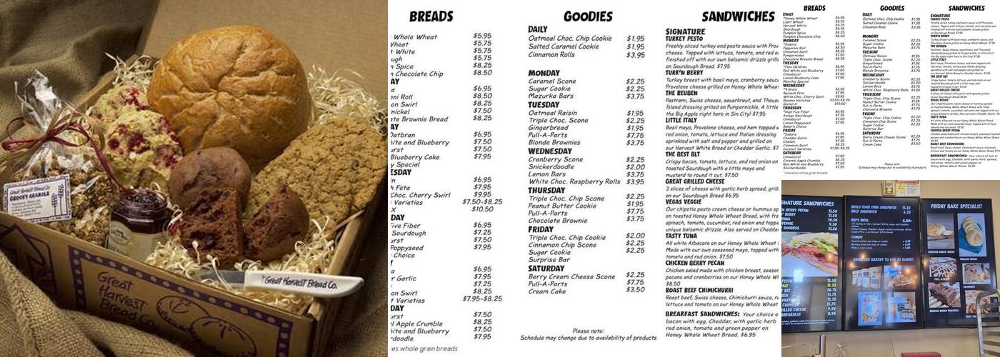 Great Harvest Bread Co. Menu