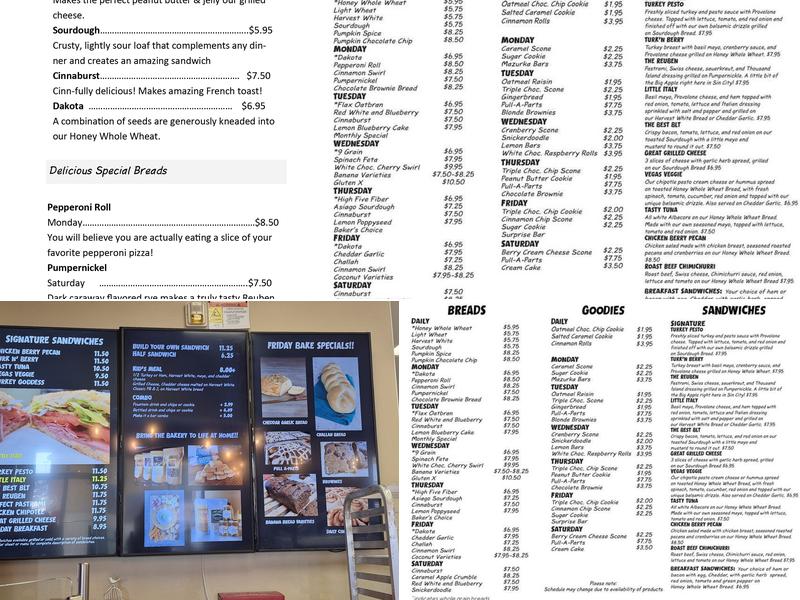 Great Harvest Bread Co. Menu