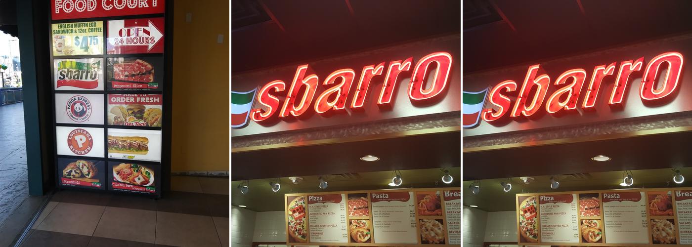 Sbarro Menu