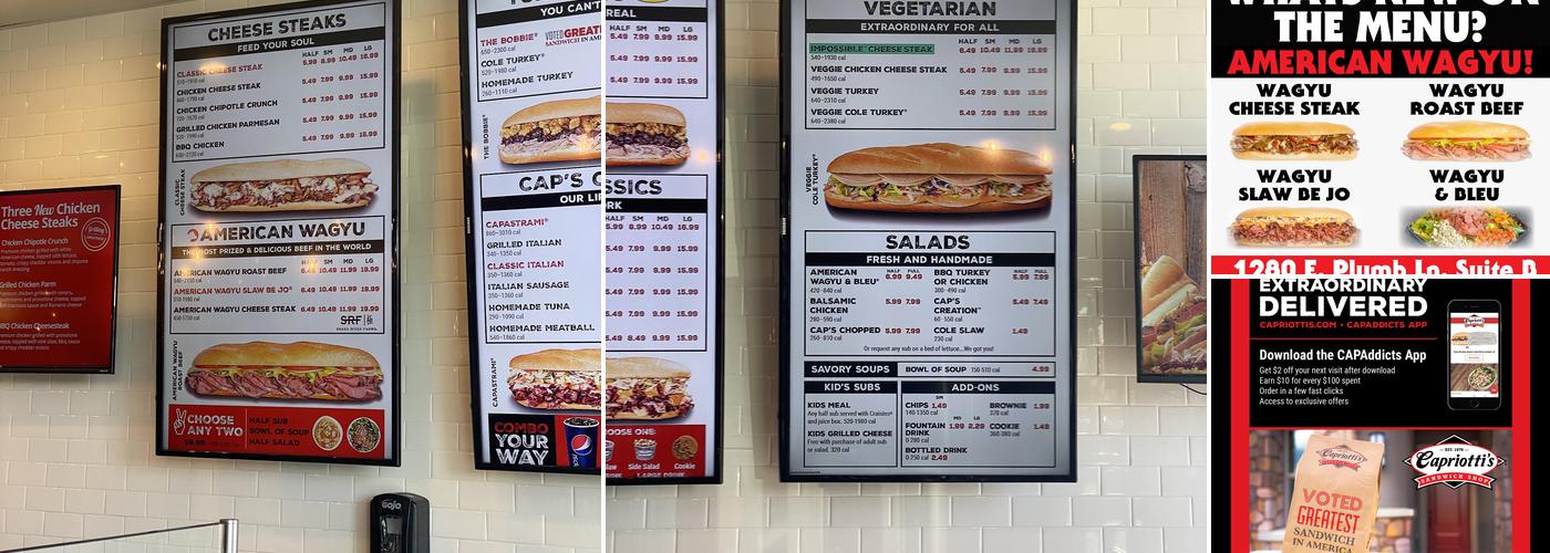Capriotti's Sandwich Shop Menu