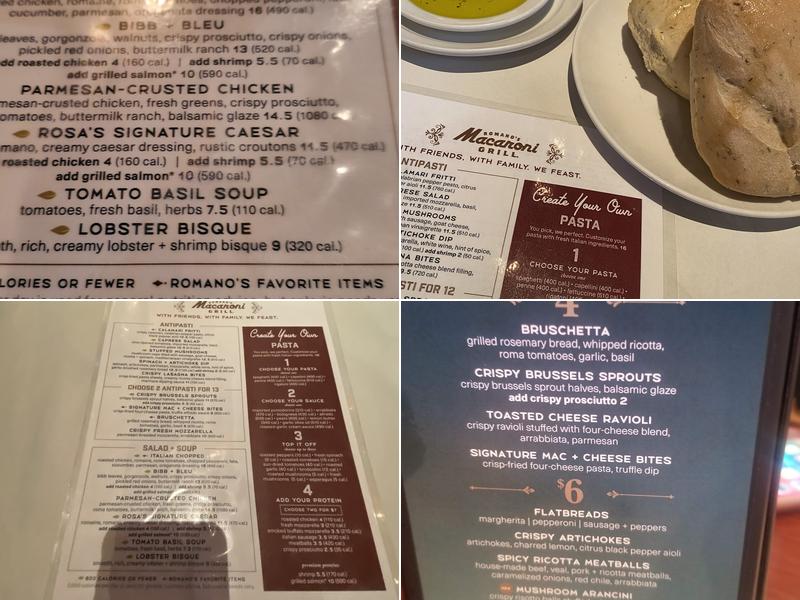 Romano's Macaroni Grill Menu