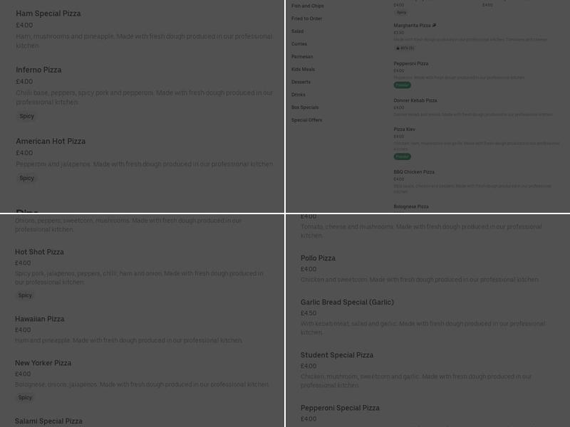 Gills Golden Fry Menu