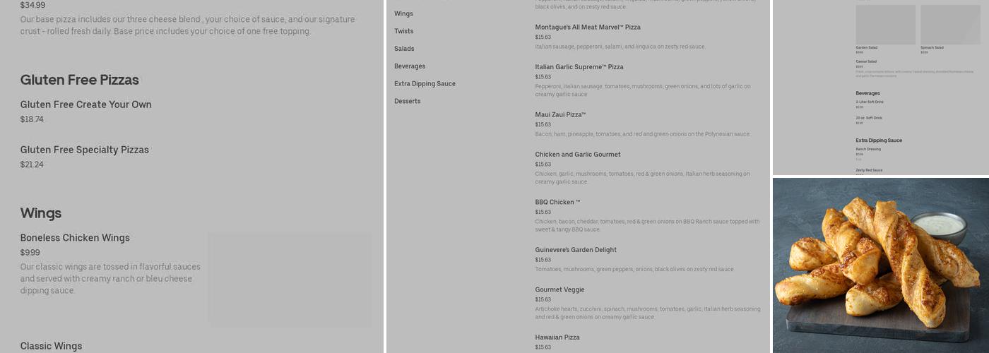 Round Table Pizza Menu