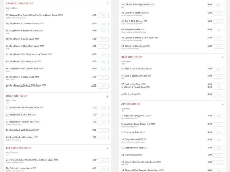 Cantonese Delight Menu