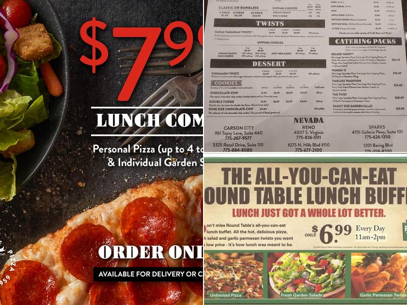 Round Table Pizza Menu