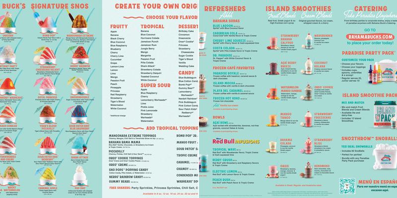 Bahama Buck's - Albuquerque (Coors Road NW) Menu