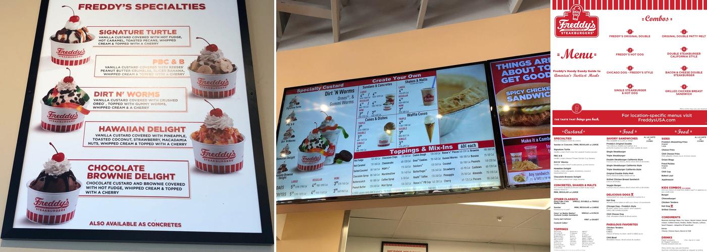 Freddy's Frozen Custard & Steakburgers Menu