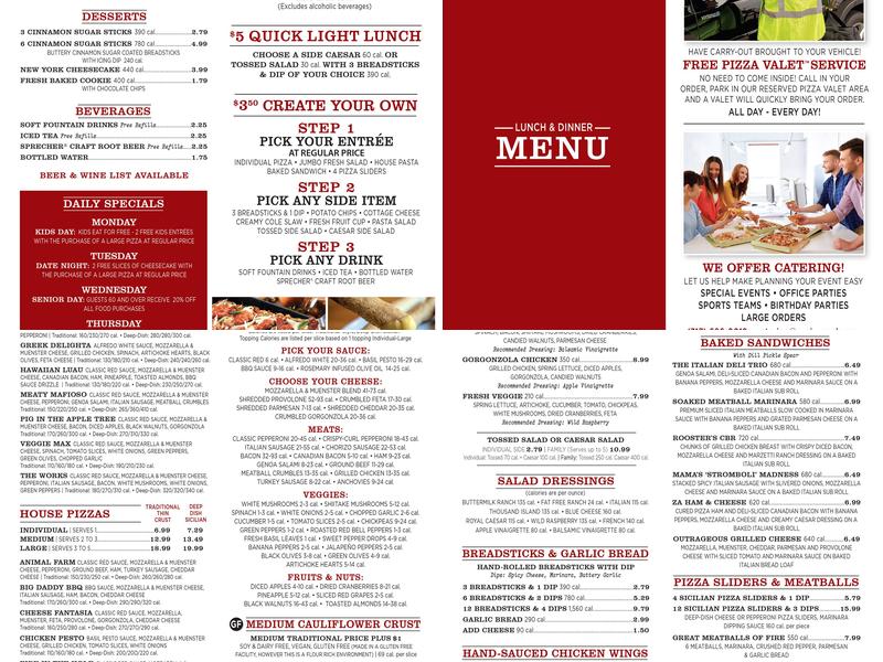 Noble Roman's Pizza Menu