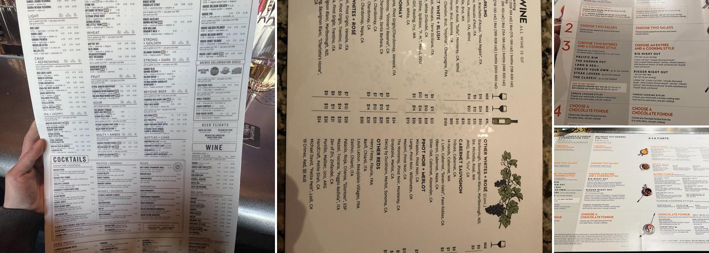 Melting Pot Menu