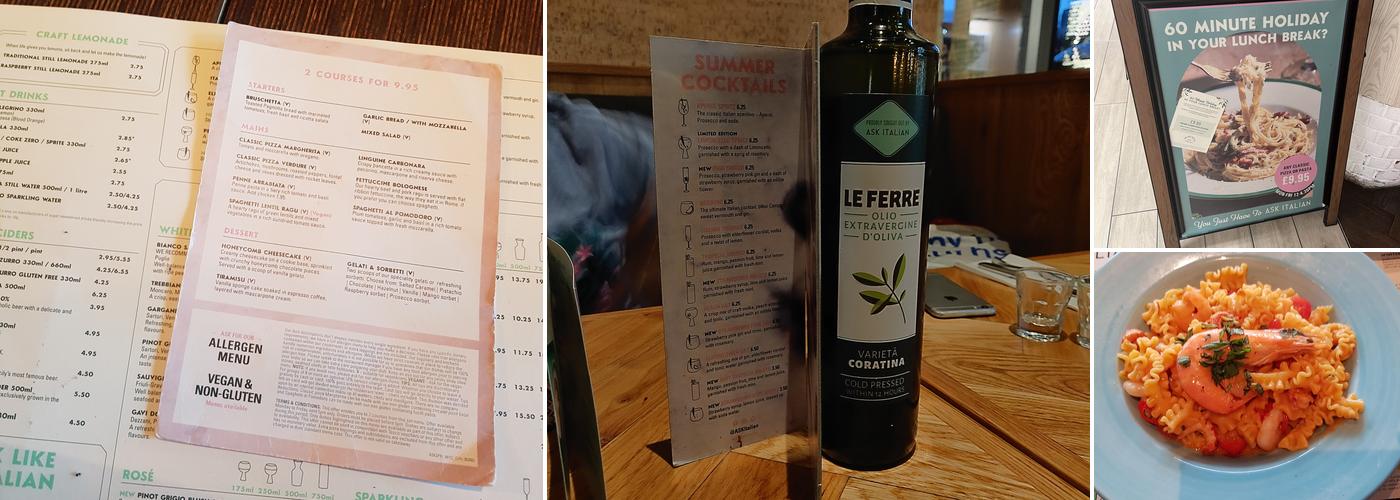 ASK Italian Menu