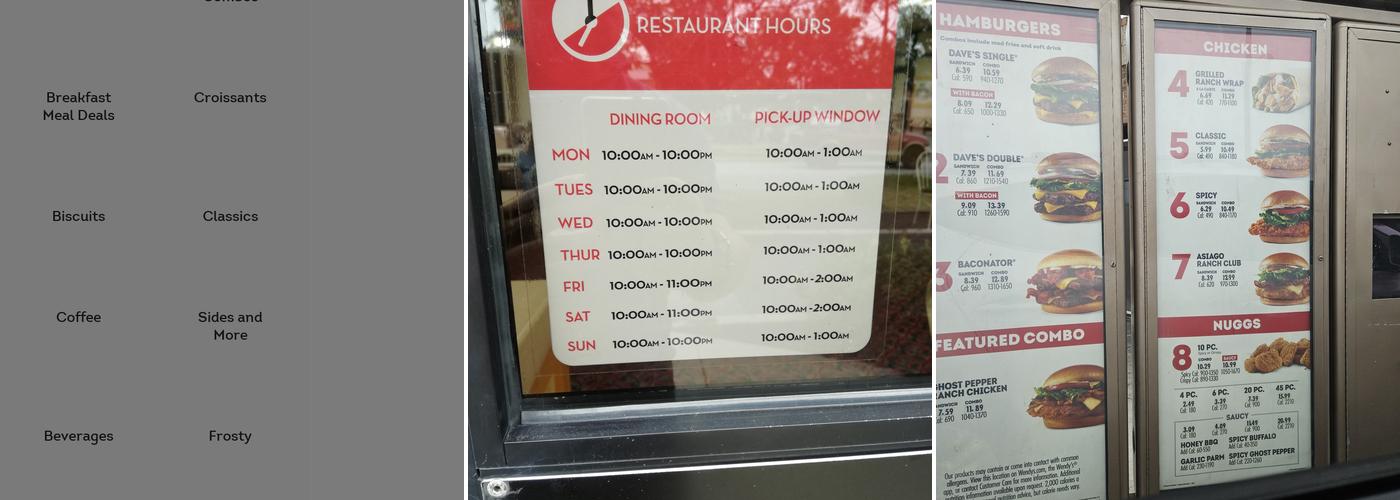 Wendy's Menu