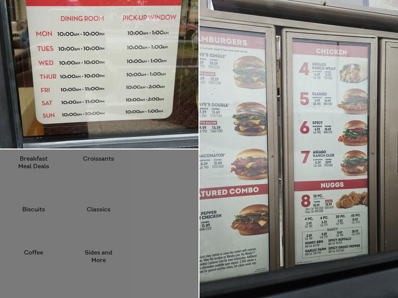 Wendy's Menu