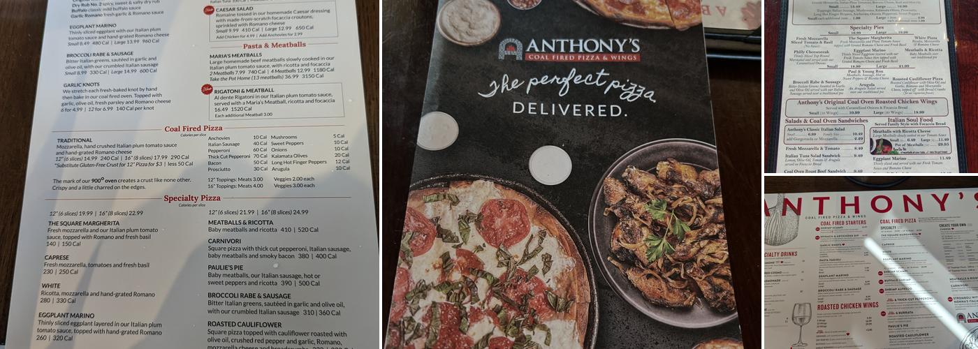 Anthony's Coal Fired Pizza & Wings Menu