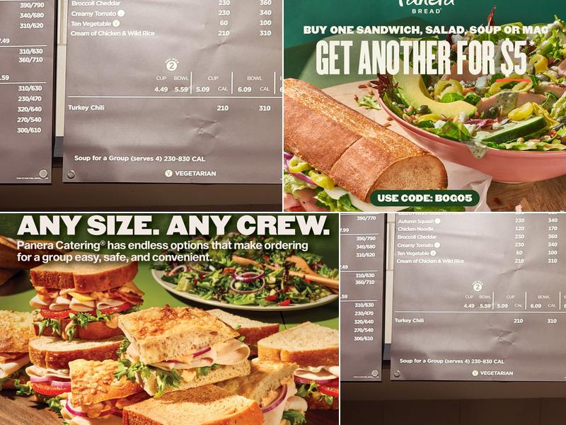 Panera Bread Menu