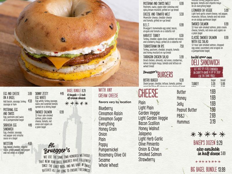 Bruegger's Bagels Menu