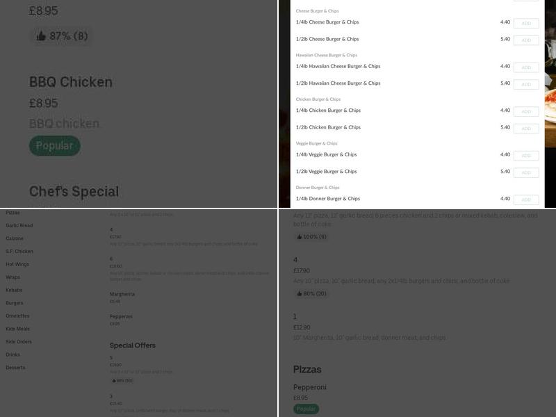 Majestic Takeaway Menu