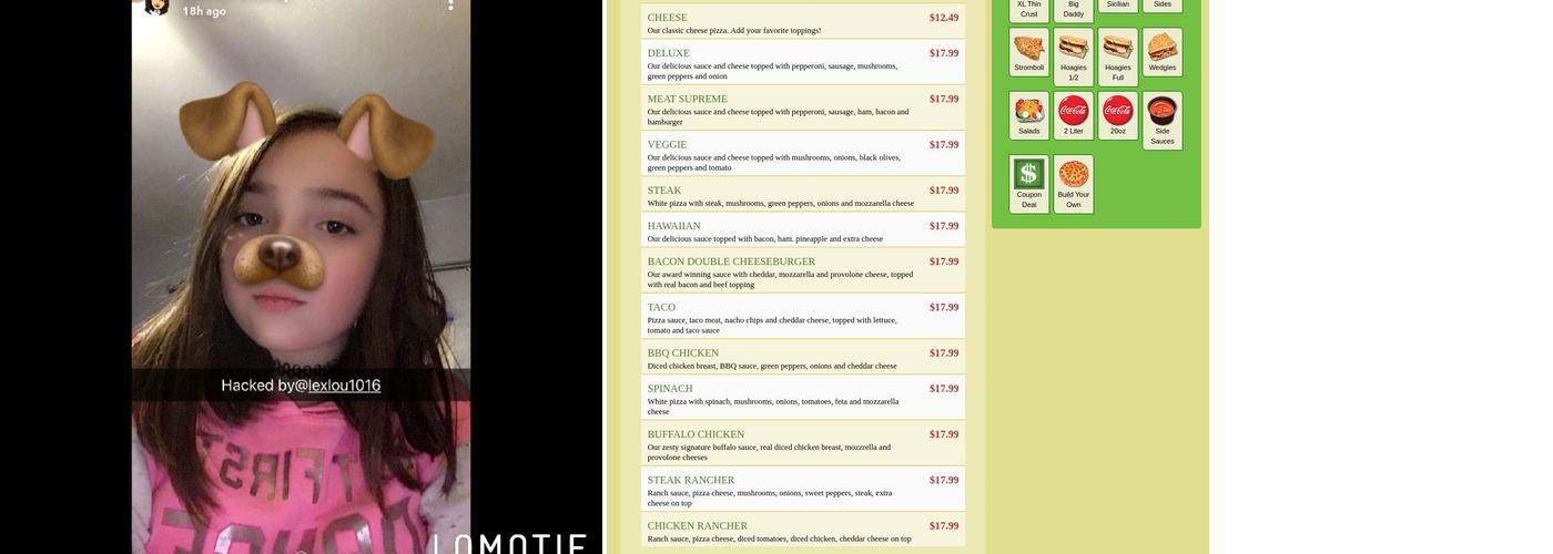 Fox's Pizza Den Menu