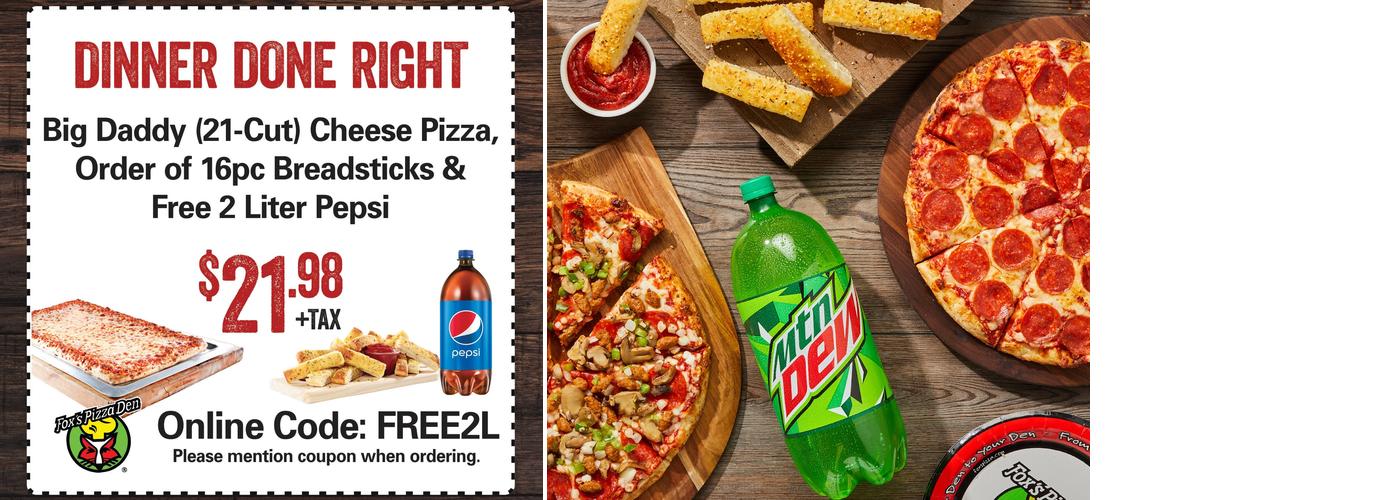 Fox's Pizza Den Menu